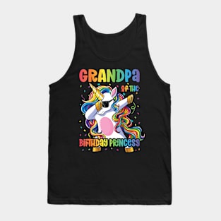 Grandpa of the Birthday Princess Dabbing Unicorn Girl Tank Top